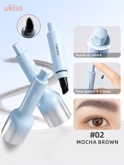 ukiss Fection 斜角刷 & 浸液眉胶、眉层染色 & 眉粉笔、眉毛描边刷、发际线刷、野生眉笔防水持久速干