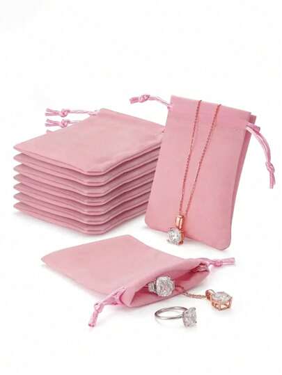 10 piezas de bolsas de regalo con cordón, bolsas de terciopelo para joyas, bolsas de regalo para joyas, bolsas pequeñas de malla con cordón, bolsas de recuerdo para bodas y fiestas, adecuadas para pulseras