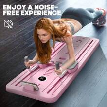 Tabla plegable de reformador de pilates para entrenamiento en casa, máquina de ejercicios multifuncional 5 en 1 portátil para abdomen y núcleo con resistencia ajustable, compacta y conveniente, equipada con temporizador y soporte para teléfono - Negro - Ver 3