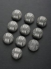 10pcs/Set Crocheted Cable Knitting Pattern Round Vintage Metal Buttons, Suitable For Coats, Jackets, Suits, Uniforms In Autumn/Winter, DIY Sewing Accessories - Multicolor - View 15