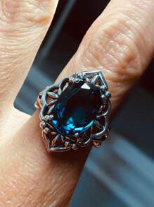 1pc Elegant Antique Silver Plated Ring, Symbolizing Eternal Love, Perfect Gift For Girls On Birthday, Christmas, Anniversary