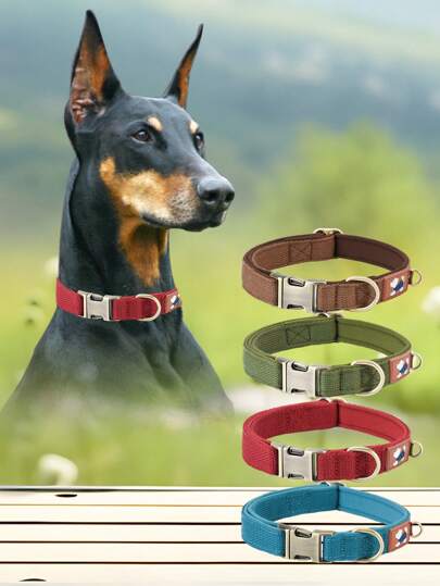 柔软织带狗项圈适合小型、中型和大型犬，重型狗项圈配有快速释放金属扣，耐用且可调节，非常适合遛小狗