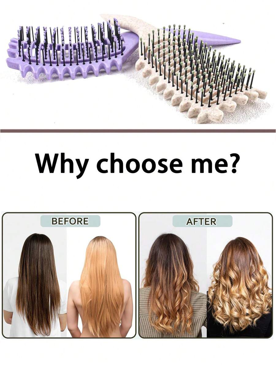 1 件装新款卷发定型通风发刷，塑造和定义女性卷发，卷发造型刷，用于梳理和定型，减少拉扯和卷发分离，打造定义卷发，由 Candybrush 设计 - 彩色 - 查看 1