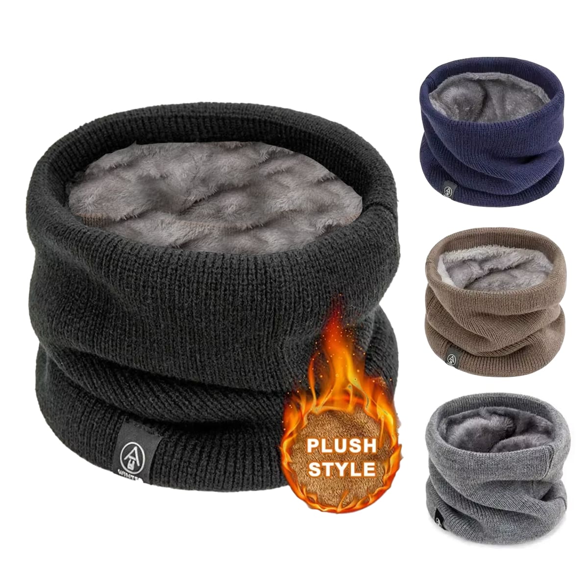 1pc Thick Double-Layer Stretch Thermal Neck Warmer, Outdoor Cycling Skiing Running Protective Mask