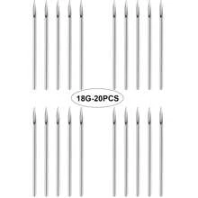 穿刺针 12G 13G 14G 16G 18G 20G 不锈钢穿刺针适用于鼻中隔环腹软骨耳屏耳轮耳甲舌唇眉环穿刺首饰 - 銀色 - 查看 9