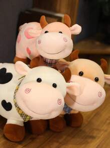 1pc Cute Cartoon Cow Plush Doll Doll, Soft Animal Cow Plush Doll, Home Decor, Birthday Gift, Christmas Gift, Cute Cow Decor Doll, Toss Doll, Birthday Holiday Gift, Party, Party Surprise, Halloween, Carnival Decor - White - View 8
