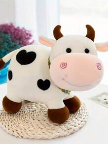 1pc Cute Cartoon Cow Plush Doll Doll, Soft Animal Cow Plush Doll, Home Decor, Birthday Gift, Christmas Gift, Cute Cow Decor Doll, Toss Doll, Birthday Holiday Gift, Party, Party Surprise, Halloween, Carnival Decor - White - View 7