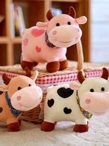 1pc Cute Cartoon Cow Plush Doll Doll, Soft Animal Cow Plush Doll, Home Decor, Birthday Gift, Christmas Gift, Cute Cow Decor Doll, Toss Doll, Birthday Holiday Gift, Party, Party Surprise, Halloween, Carnival Decor - White - View 11