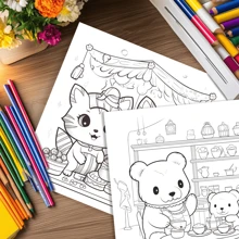 1 PC Deluxe Comfort Coloring Book, Small Animal Theme, 25 Thick Pages, Unique Cover Design, Relax & Emotional Release Artwork | Ideal Gift For Valentine's, Christmas, New Year, Anniversaries, Birthdays & More,Suitable As A Gift For Children To Learn Painting
