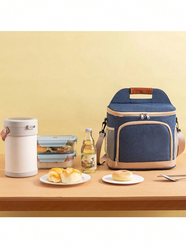 1 szt. 16L torba na lunch dla kobiet i mężczyzn, studentów, torba na lunch, szczelna, izolowana, miękka, duża torba chłodząca na lunch - wielokrotnego użytku pudełko na lunch do biura, pracy, szkoły, pikniku, plaży, torby szkolne, torby do przechowywania dla nauczycieli, zewnętrzny pakiet chłodzący, zewnętrzny pakiet termiczny, torby do klasy, torby do organizacji w klasie