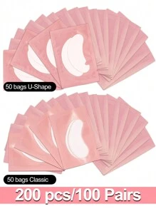 Waloshow 50-100-150-200pairs Eye Patches Eyelash Extension Under Eyelashes Fake Lashes Stickers Lash Extension Supplies Patches For Building Eyelid - Pink - View 15