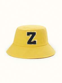 1 Pc Children's Bucket Hat, Stylish And Versatile, Suitable For Boys And Girls Spring And Summer Daily Outdoor Sun Ion Use. - Yellow - View 10