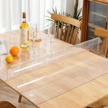 1 pièce de nappe transparente en PVC de 1,0 mm d'épaisseur, imperméable, résistante à la chaleur, film de protection pour surface de table, convient pour les maisons, les hôtels, les cuisines, les tables à thé, les nappes de maison