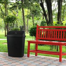 4 Pack 70 Liter Garbage Can, Black Trash Bin With Swing Lid, Plastic Garbage Can Swing Cover - Black - View 3