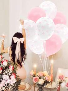 31 piezas/10 piezas Globos de látex rosas de 12 pulgadas con lazos, adecuados para decoración de fondo de fiesta de cumpleaños, decoración de boda, decoración de fiesta de propuesta, decoración del hogar para el Día de la Madre, fotografía al aire libre, decoración de fiesta de San Valentín, accesorios fotográficos, decoración de escenarios