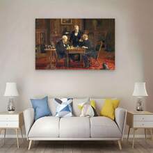 The Chess Players By Thomas Eakins - Canvas Print Wall Art Famous Painting Reproduction - Unframed - View 6