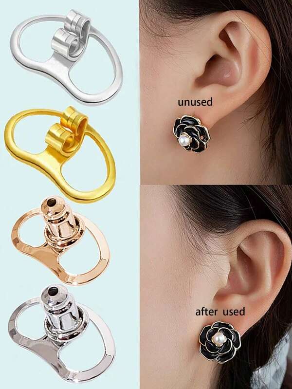1 Pair Minimalist Copper Pig Nose Shape Ear Plugs, Fashion Auxiliary Ear Tunnels Prevent Ear Stretching, DIY Jewelry Accessories, Gift & Daily Use For Women