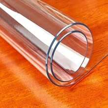 PVC 1.0mm厚透明桌布 防水耐热大方桌布 桌面保护膜 适用于家庭酒店厨房茶几家用桌布 1块 - 透明-1.0mm - 查看 5