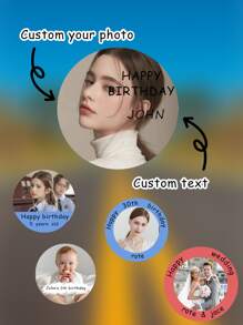 4cm 24pcs/48pcs/96pcs/240pcs/480pcs/960pcs Pieces Personalised Photo Stickers Labels, Wedding Stickers, Photo Labels, Birthday Party Stickers, Personalised, Custom, Celebration Labels, Pictures Custom Photo Sticker, Personalized Picture Sticker - Multicolor - View 5