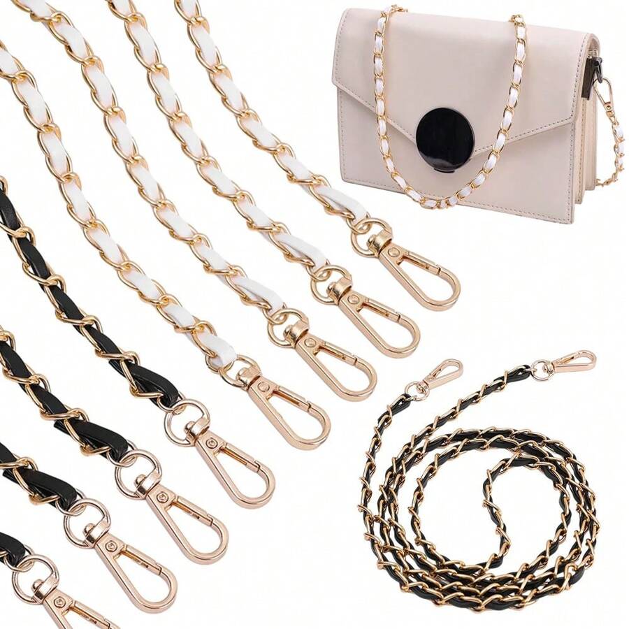 1pc Purse Chain Strap Crossbody Bag Chains Strap Handbag Chain Replacement Leather Chain Straps 47.2" - Multicolor - View 1