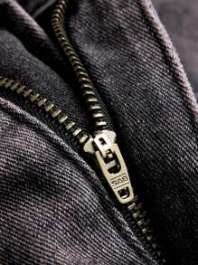 1 Stück Herren Jeans in geradem Bein Retro-Stil, verwaschen, Lässig - Mauve - Übersicht 5