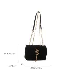 Mini Fashion Solid Color Simple Embroidery Thread Flip Cover Hardware Tassel Decoration Chain Shoulder Bag, Suitable For Shopping, Wallets, Shopping, Young Women, College Students, Newcomers, White-Collar Workers. They Are Very Suitable For Offices, Universities, Work, Business, Commuting, Outdoor Activities, Travel, And Outings