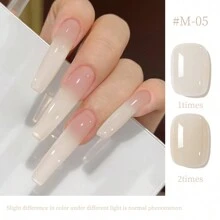 XEIJAYI 15ML 裸色指甲油 新款流行 高级裸色肤色底油 珍珠闪粉亮片 冰透白 美甲店专用指甲胶 - 彩色 - 查看 15