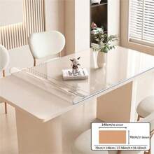 PVC 1.0mm Thick Transparent Tablecloth, Waterproof, Oil Resistant, Heat-Resistant ,Scratch Resistant, Tablecloth, Table Surface Protective Film, Suitable For Home Hotel Dining Table Cloth, Tea Table Cloth, Home Tablecloth 1pc