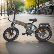 Folding Electric Bike For Adults, Peak 1100W Motor 48V & 768Wh Removable Battery Ebike, 25Mph 20 Fat Tire Electric Mountain Bike, Electric Bicycles For Beach Commuting Snow, UL Certified - 黑色 - 查看 2