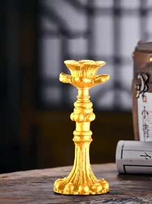哥特式优雅烛台，复古金色花卉设计，简约古朴，适合婚礼艺术装饰、母亲节和生日礼物 - 彩色 - 查看 8