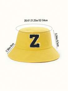 1 Pc Children's Bucket Hat, Stylish And Versatile, Suitable For Boys And Girls Spring And Summer Daily Outdoor Sun Ion Use. - Yellow - View 7