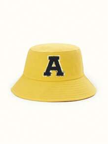 1 Pc Children's Bucket Hat, Stylish And Versatile, Suitable For Boys And Girls Spring And Summer Daily Outdoor Sun Ion Use. - Yellow - View 3