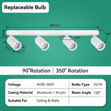 CANMEIJIA 1pc GU10 Recessed Light, Replaceable Bulb, Adjustable Angle, Suitable For Bedroom, Dining Room, Home Lighting, Living Room, Clothing Store And Other Occasions - Acrylic Ceiling Spotlight - View 19