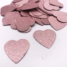 50 Pieces Silvery,Of Gold And Rose Gold Heart Confetti - Perfect For Weddings, Valentine's Day, Anniversaries And DIY Table Decorations