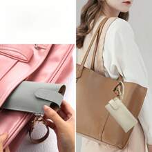 1pc Slim Eyeglasses Case, Compact Carrying Pouch, Fashionable Glasses Case With Wristlet Strap, Lightweight And Portable Holder Suitable For Women And Men Toiletry Bag Travel Wash Bag Toiletry Travel Bag Makeup Storage Beach Beach Bag Vacation Holiday Essentials School Supplies Travel Essentials Ladies For College Dorm Bathroom - Khaki - View 7