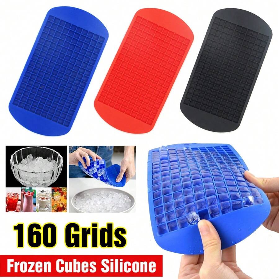 5PCS 160 Grids Mini Ice Cube Tray Frozen Cubes Tray Maker Silicone Ice Mold Tool DIY - Black - View 1