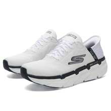 Skechers 休闲轻便缓震跑步鞋，套穿式公路跑步运动鞋 220313-WBK - 白色/黑色 - 查看 3