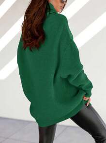Womens Turtleneck Oversized Sweater Batwing Chunky Pullover Sweater Casual Fall Loose Knit Jumper Top