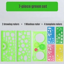 Multifunctional Ruler Set, Drawing Ruler, Drafting Ruler, Drafting Tool Kit, Versatile Protractor Ruler, Learning Stationery Set, Writing Tools, School Supplies, Exam Ruler - Multicolor - View 5