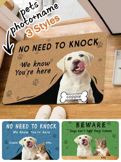 1 Alfombra personalizada a medida, 40x60 cm/16x24 pulgadas de PVC, admite personalización de imagen especialmente para mascotas como gatos y perros; adecuada para dormitorios, salas de estar, baños, garajes, vestíbulos, pasillos, nidos de mascotas, etc., artículos del hogar personalizados muy populares, también muy buenos regalos festivos, también se pueden usar como productos con valor agregado adicional para tiendas de mascotas; decoración del hogar y el baño, decoración de otoño, de vuelta a la escuela, fácil de limpiar y resistente.