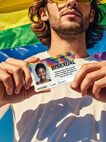 1张定制照片和姓名卡，定制照片LGBTQIA+终身会员卡 - LGBTQIA+骄傲卡，定制LGBTQIA+及其他会员卡 - 添加您自己的照片 - 个性化LGBTQIA+姓名卡，个性化新奇LGBTQIA+终身会员全息贴纸，送给朋友和同事的趣味礼物，高级终身会员身份，玩笑贴纸，搞笑礼物，恶搞礼物，身份证 - 多色1 - 查看 5