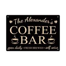 Cartel personalizado de barra de café Putuo Decor, nombre personalizado, letrero decorativo de pared para el bar del hogar, cafetería, pub, letrero de metal de 12x8 pulgadas - Multicolor - Ver 3