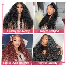 12A Kinky Curly Human Hair Bundles 100% Unprocessed Brazilian Virgin Weave Curly 3 Bundles Double Weft Raw Remy Hair Bundles Deals Full And Thick Natural Black - màu đen - Xem 7