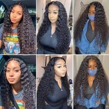 BINF Brazilian Virgin Hair Deep Wave Bundles 100% Human Hair Unprocessed Brazilian Human Hair Deep Curly Bundles Hair - Natural Black - View 3