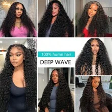 BINF Brazilian Virgin Hair Deep Wave Bundles 100% Human Hair Unprocessed Brazilian Human Hair Deep Curly Bundles Hair - Natural Black - View 4