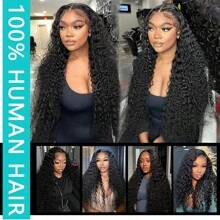 BINF Brazilian Virgin Hair Deep Wave Bundles 100% Human Hair Unprocessed Brazilian Human Hair Deep Curly Bundles Hair - Natural Black - View 5