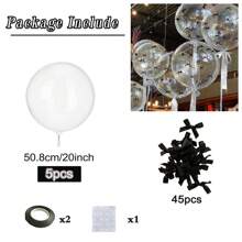 53 个/30 个大号透明 Bobo 氦气球，配红色缎带蝴蝶结装饰，适合情人节、周年纪念、生日、新娘送礼会、派对