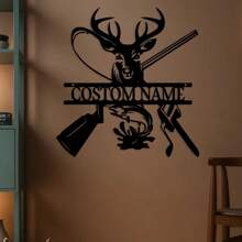 1 件定制鹿金属墙面艺术标志 - 个性化文字，适合家庭和花园装饰，理想的露台或门廊礼物，情人节，情人节装饰 - 彩色 - 查看 6