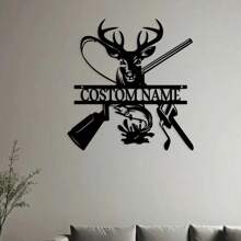 1 件定制鹿金属墙面艺术标志 - 个性化文字，适合家庭和花园装饰，理想的露台或门廊礼物，情人节，情人节装饰 - 彩色 - 查看 7