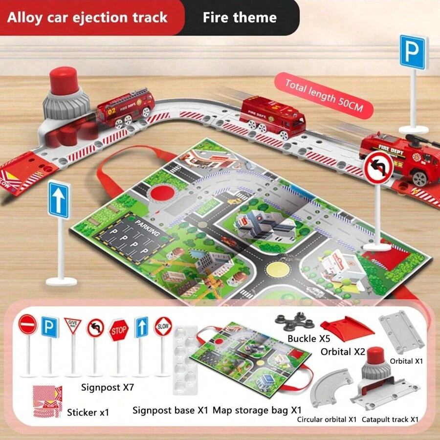Kids Toy Alloy Car Traffic Road Map, Multifunctional Handheld Map ...